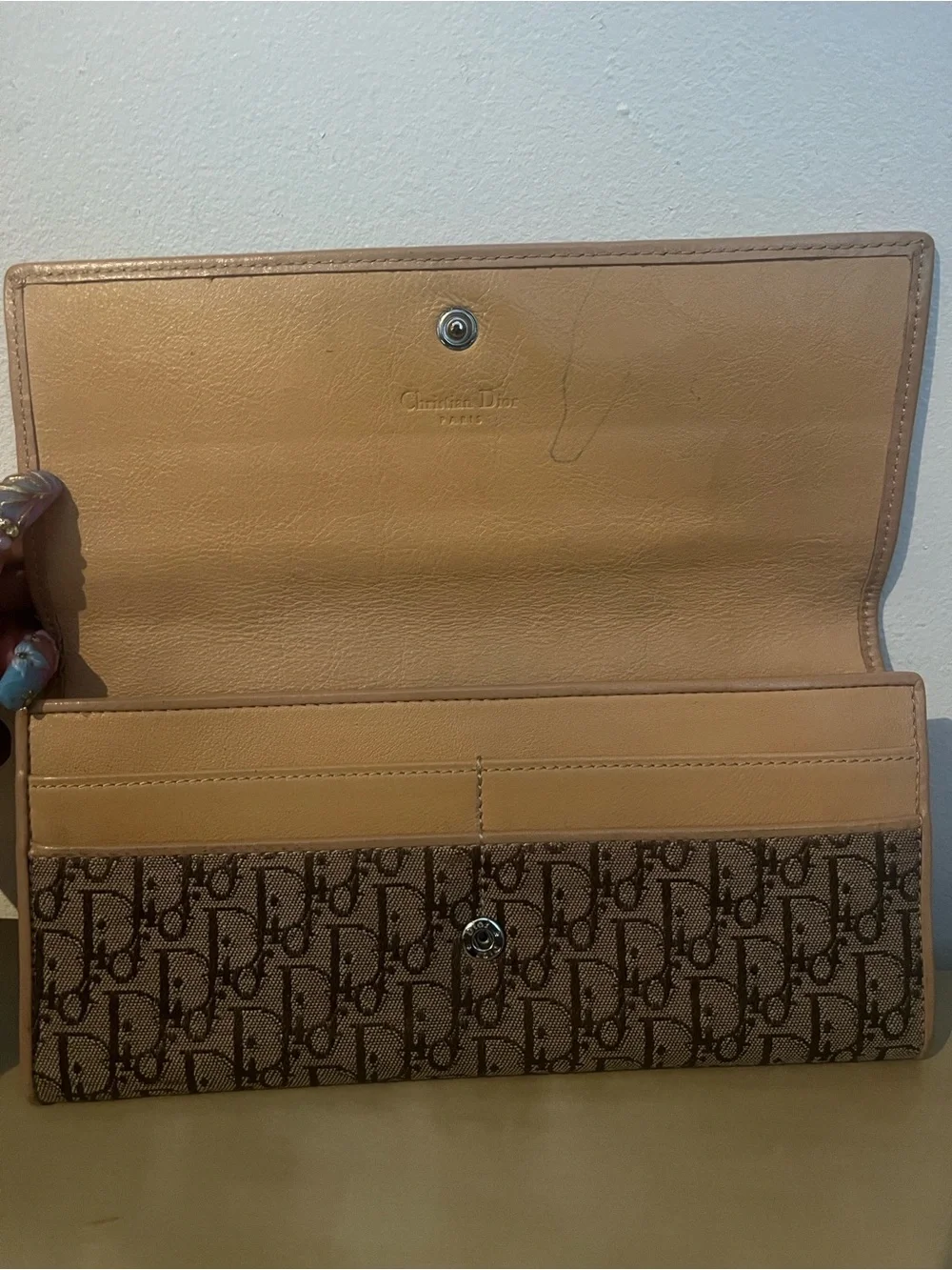 Christian Dior Long Beige/Brown Wallet